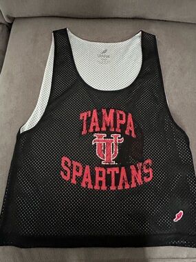 Tampa Spartans Black Mesh Reversible Tank with Red Logo- NEW
